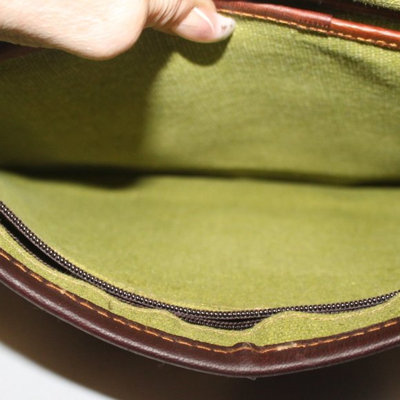 Vintage Handmade Oiled Saddle Leather Messenger Briefcase Bag Purse Handbag - Picture 11 of 12